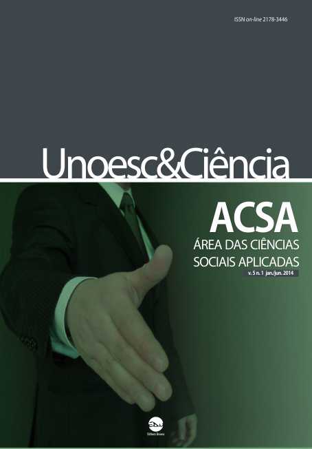 					View Vol. 5 No. 1 (2014): Unoesc & Ciência - ACSA
				