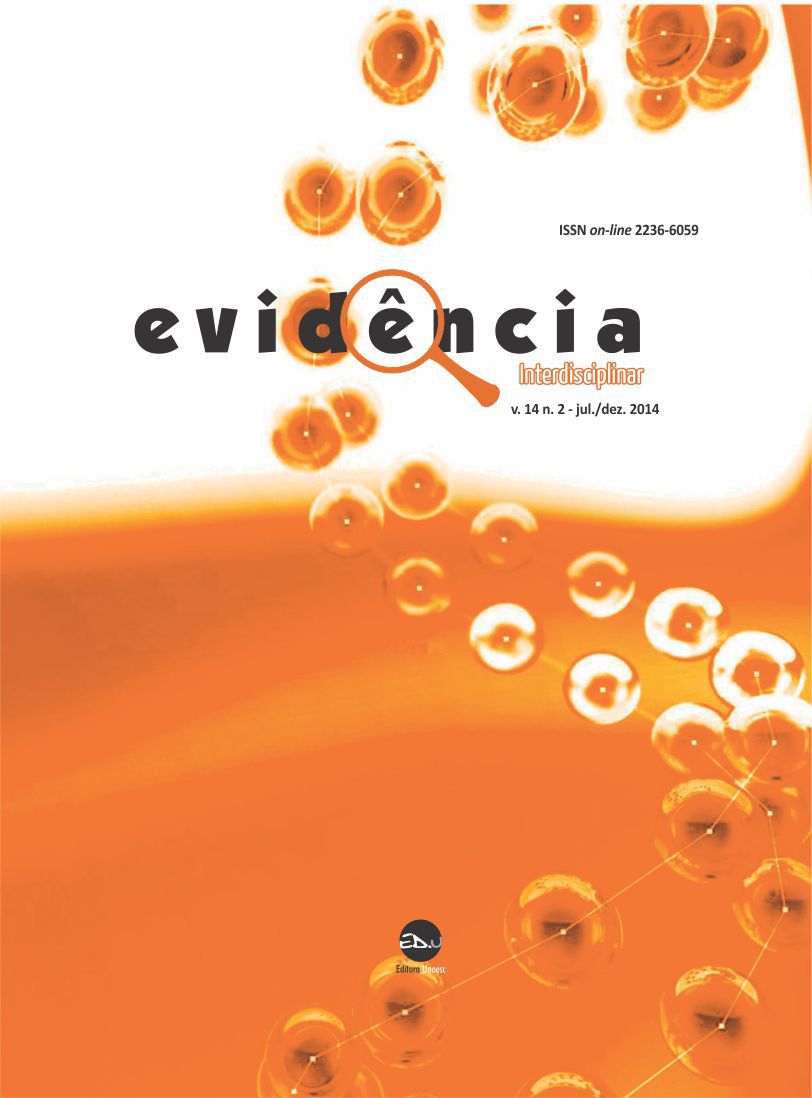 					View Vol. 14 No. 2 (2014): EVIDÊNCIA - CIÊNCIA E BIOTECNOLOGIA
				