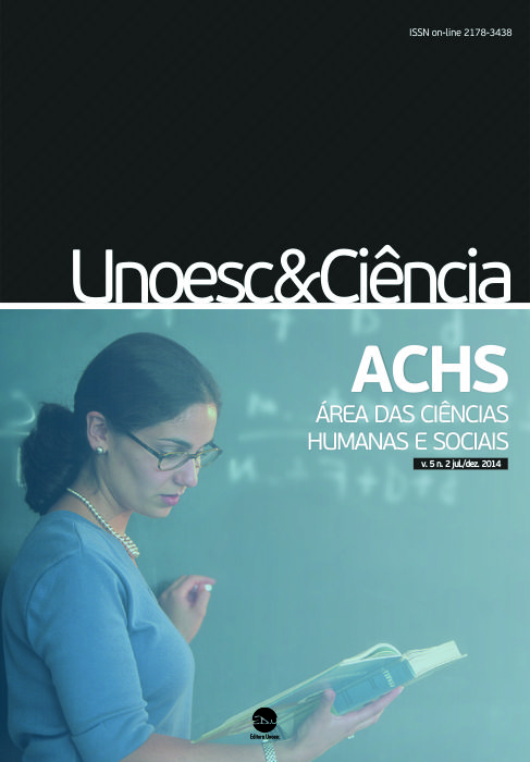 					View Vol. 5 No. 2 (2014): Unoesc & Ciência - ACHS
				
