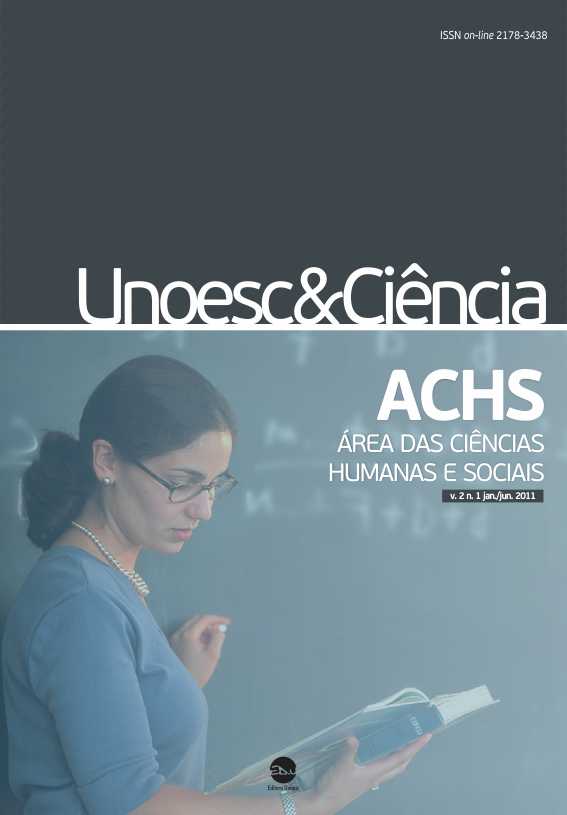 					View Vol. 2 No. 1 (2011): Unoesc & Ciência - ACHS
				